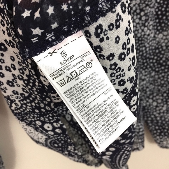 Gap Star Floral‎ Print Peasant Blouse Top - Picture 6 of 7